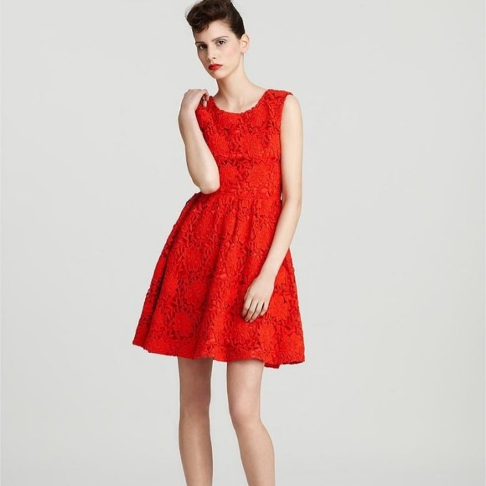 kate spade - Red Lace dress - full skirt - Picture 1 of 5